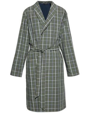Hanro Nachtkleding ,Groen ,Katoen Urban Check Robe - Grijs