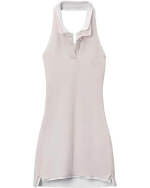 Alexander Wang Kleedjes ,Roze ,Katoen Gelaagde Polo Mini Halter Jurk