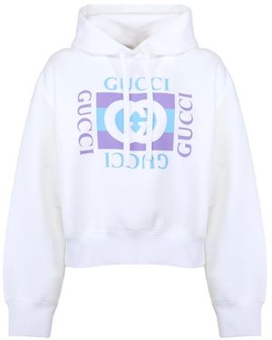 Gucci Hoodies & Sweatvesten ,Wit ,New L/S Hoodie Boxy