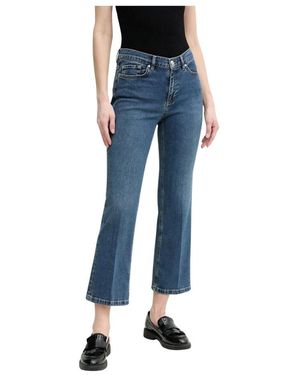Ouí Cropped Jeans Mit Mittlerer Leibhöhe - Blau