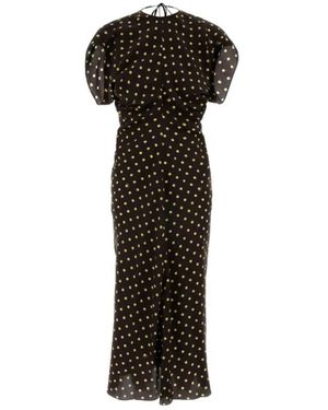 Marni Kleedjes ,Zwart ,Nylon Ruched Midi Jurk