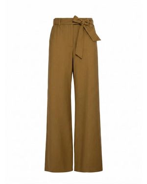 Max Mara Broeken ,Bruin ,Wol Editto Wijde Broek - Naturel