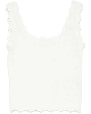 Low Classic Sleeveless Tops - White