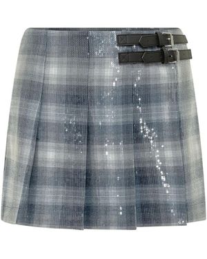 Pinko Rokken ,Blauw ,Polyester Gongora Gonna Check