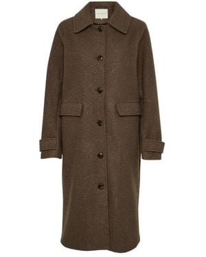 Kaffe Single-Breasted Coats - Marrón