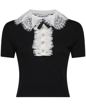 Self-Portrait Polo Shirts - Negro