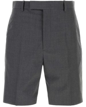 Jil Sander Korte Broeken ,Grijs ,Wol Wollen Bermuda Shorts