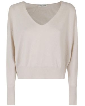 Roberto Collina Truien & Vesten ,V-Neck Gebreid - Wit