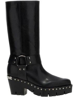 Jimmy Choo Studded Lederstiefel Für Frauen - Schwarz