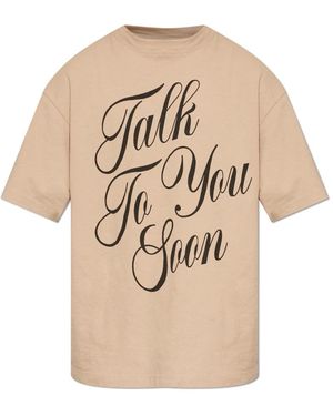 Acne Studios Tops ,Katoen Talk To You Soon T-Shirt - Naturel