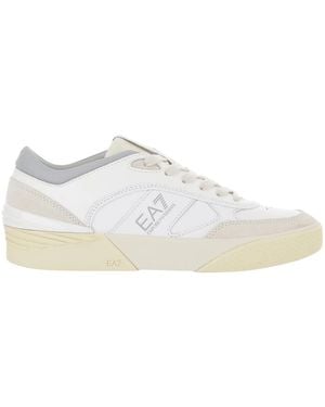 EA7 Otg Pride Luxe Leder-Sneaker Mit Wildleder-Akzenten - Weiß