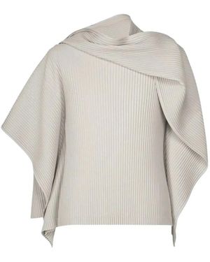 Issey Miyake Overhemden ,Grijs ,Leer Motion Blur T-Shirt