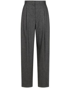 Emporio Armani Wool Checked Trousers - Grey