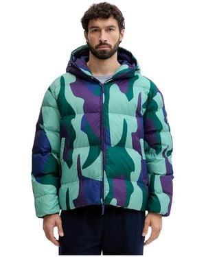 EA7 Jassen ,Groen ,Leer Gewatteerde Jas - Blauw
