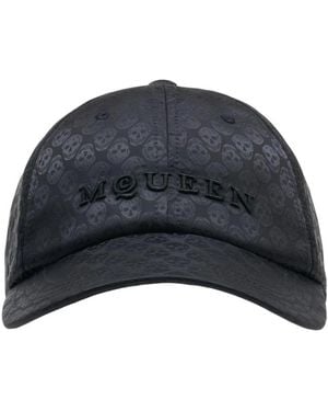 McQueen Skull Print Baseball Cap - Blau