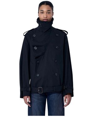 Maison Margiela Double-Breasted Coats - Blue