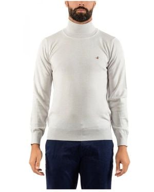 Brooksfield Merino Wool Turtleneck Sweater - White