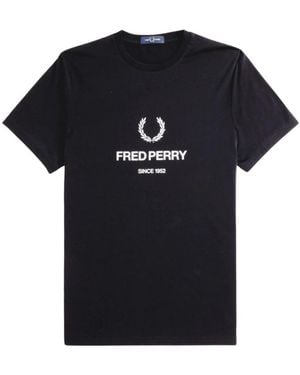 Fred Perry Grafik t-shirt für männer - Schwarz