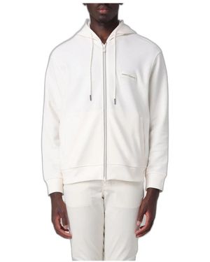 ARMANI EXCHANGE Hoodies & Sweatvesten ,Katoen Logo-Patch Zip-Up Hoodie - Wit