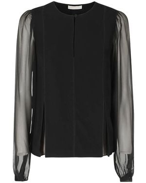 Ulla Johnson Overhemden ,Zwart ,Chiffon Lucette Blouse Met Lange Mouwen