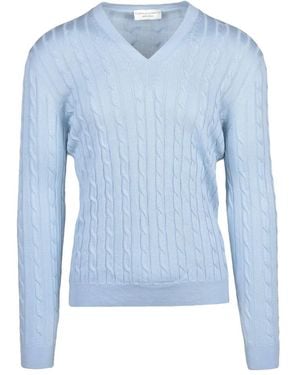 FILIPPO DE LAURENTIIS V-Neck Knitwear - Blue