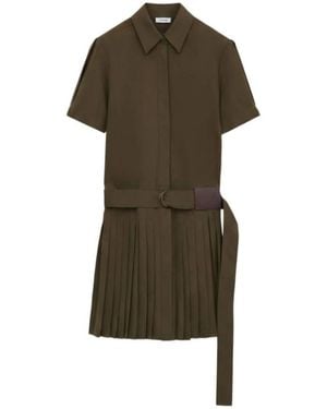 Loewe Kleedjes ,Groen ,Pleated Shirt Dress