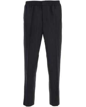 Ami Paris Broeken ,Grijs ,Stretchbroek Met Hoge Taille En Zakken - Zwart