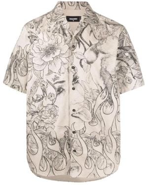 DSquared² Short Sleeve Shirts - Natural