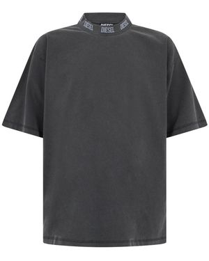 DIESEL Tops ,Grijs ,Katoen Oversized T-Shirt - Zwart