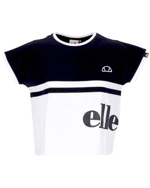 Ellesse Tops ,Zwart ,Katoen Zwarte Crop Tee Shirt Casual - Blauw