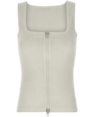 Courreges Tops ,Wit ,Katoen 90S Ribbed Tank - Grijs