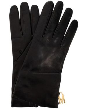 Moschino Accessoires ,Zwart ,Leer Leren Handschoenen
