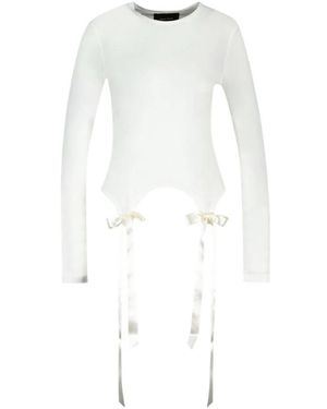 Simone Rocha Bow Tail Easy Long Sleeve T-Shirt - Wit