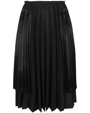 Comme des Garçons Plissee-Midirock - Schwarz