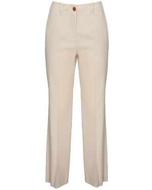 Alysi Wide Leg Linnen Broek - Naturel