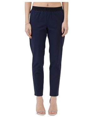 Ermanno Scervino Marineblaue Baumwoll Zigarettenhose Mit Elastischem Bund