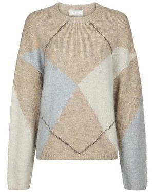 Neo Noir Round-Neck Knitwear - Gris