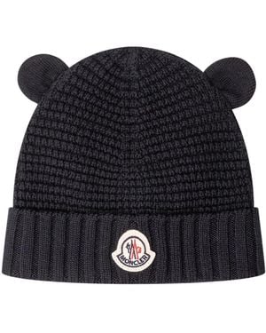 Moncler Beanie Mit Ohren-Detail - Blau