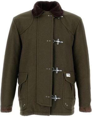 Fay Single-Breasted Coats - Verde