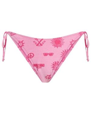 Moschino Terry Badstof Zwembroek Met Strikjes - Roze