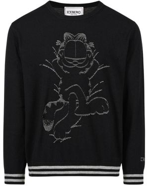Iceberg Round-Neck Knitwear - Black
