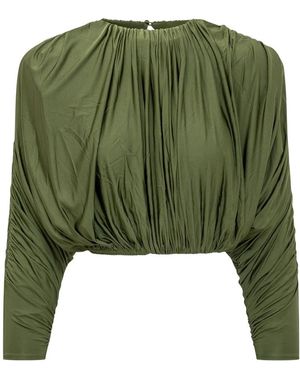 Self-Portrait Long Sleeve T-Shirts - Green