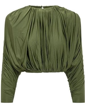 Self-Portrait Tops ,Groen ,Jersey Gathered Top
