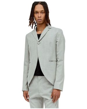 AARON ESH Peplum cut-away blazer - Grau