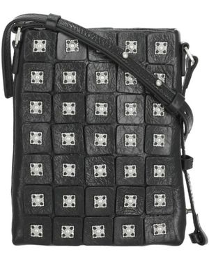 Ash Tassen ,Zwart ,Leer Rubina Studs Schoudertas