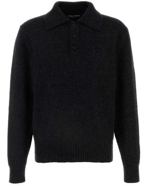 Dolce & Gabbana Graphit-Nylon-Mix-Pullover - Schwarz