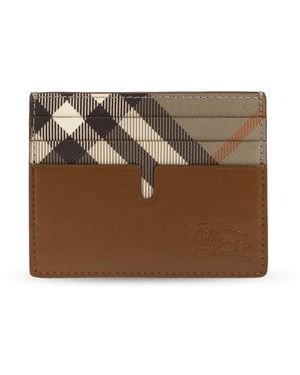 Burberry Tall Pop Check Card Case - Braun