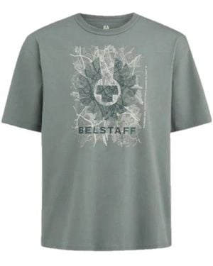 Belstaff Tops ,Groen ,Katoen Map T-Shirt - Grijs