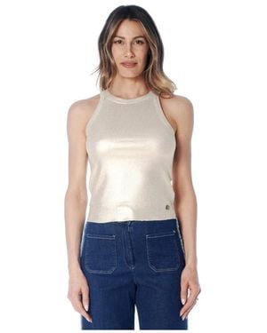 Shaft Sleeveless Tops - Azul