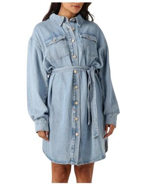 7 For All Mankind Blaues Hemdkleid Für Frauen